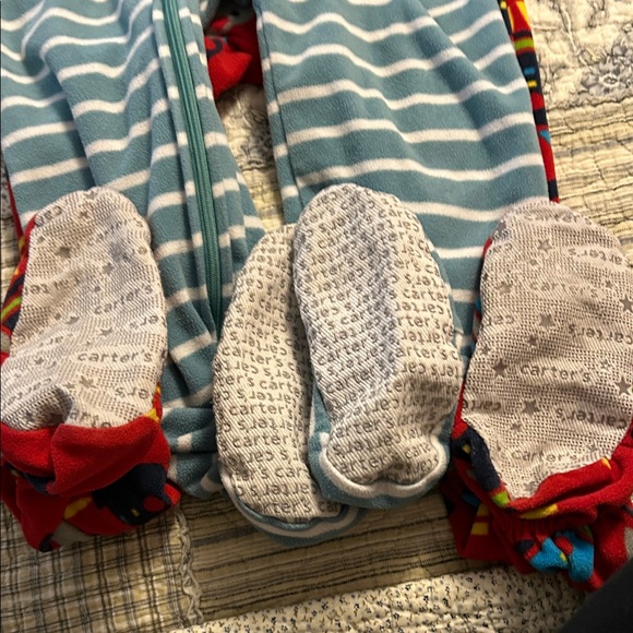 Carter's Blue and Red Striped Raccoon Footie - Picture 2 of 2